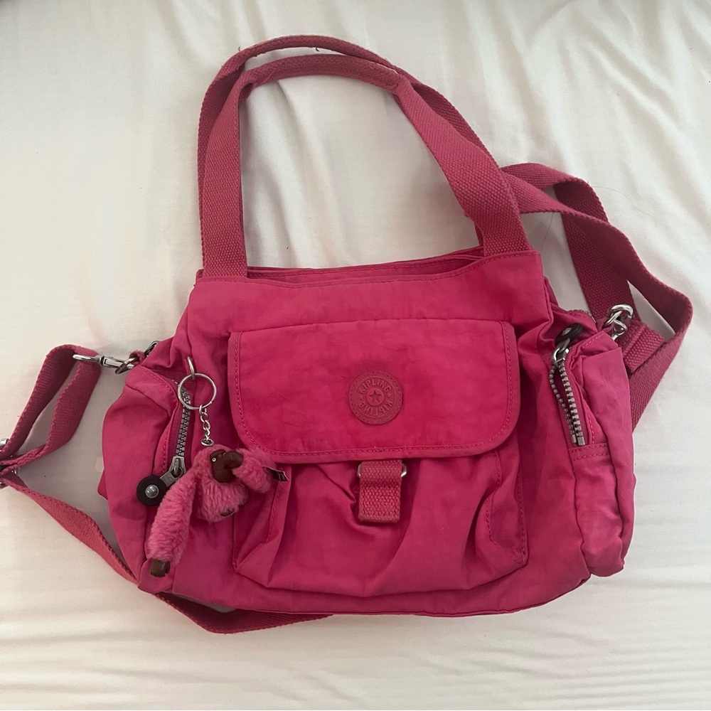 Kipling Pink Shoulder Bag with Versatile Straps